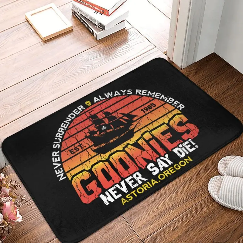 The Goonies Doormat Non-Slip Entrance Kitchen Bathroom Door Floor Mats Never Say Die Chunk Fratelli Skull Pirate Carpet Rug