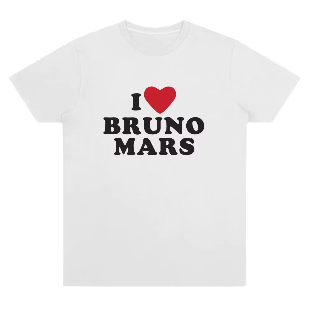 I Heart Bruno Mars Soft Tee Bruno Mars Merch T-shirts Women Men Casual Cotton T-Shirt O-Neck Short Oversized Unisex high quality