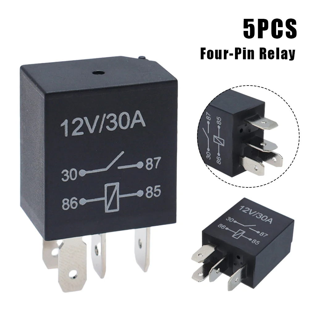 

5x Black Five-pin Automotive Relay - Premium Case For Stable Performance Multi-Purpose Auto Relay black Four-pin relay