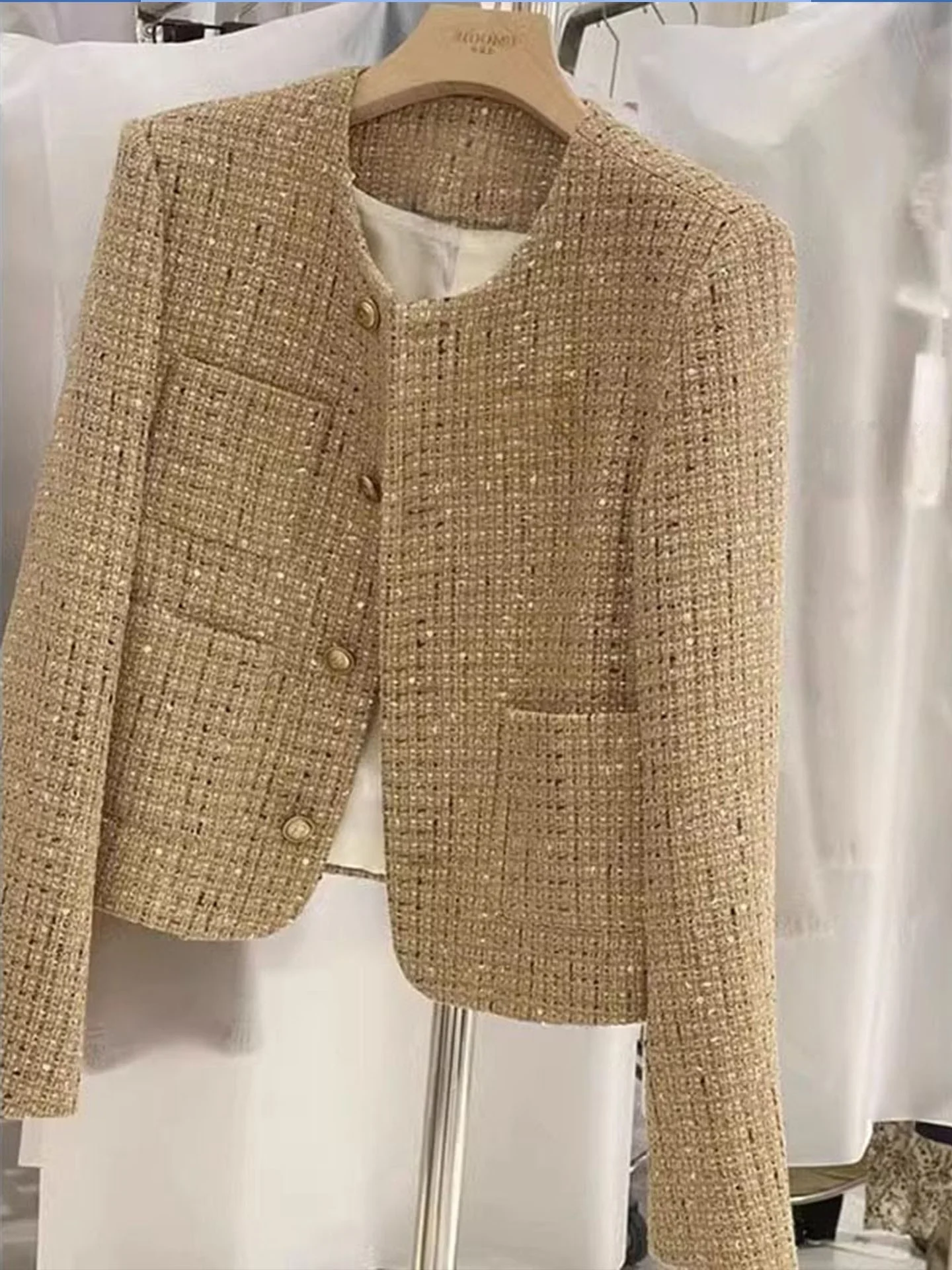 

Хаки ort Пальто Весенняя мода Женская одежда Small Fraance Sle Jaet Европейский женский топ высокого сенсационного размера кактуса