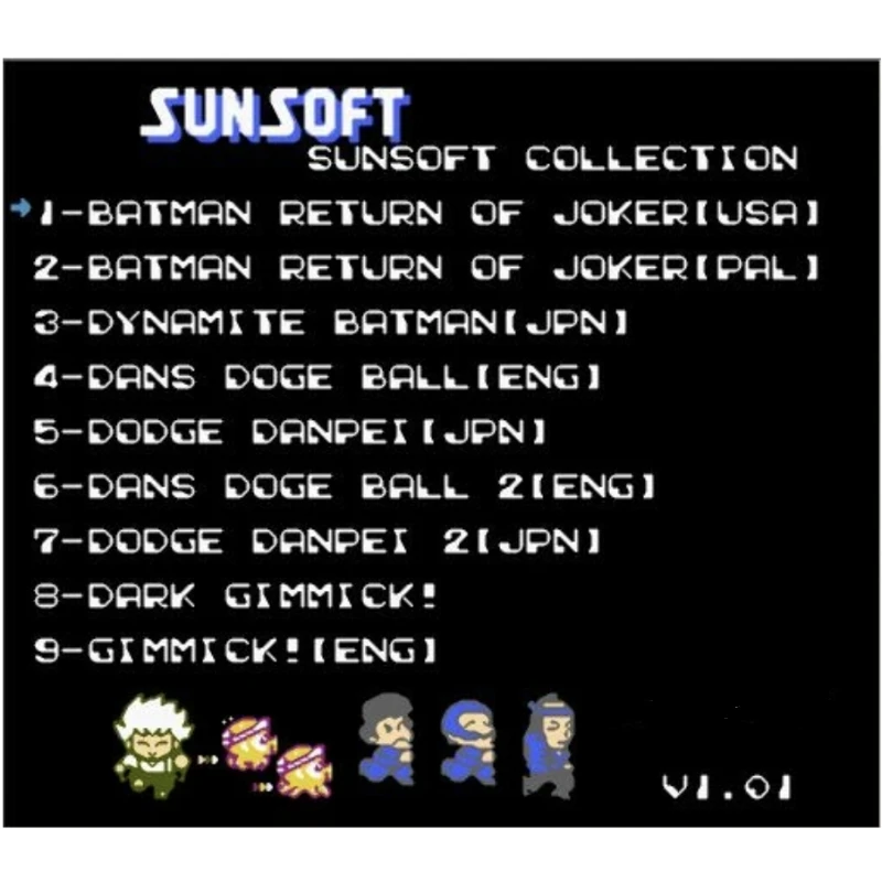 SUNSOFT Collection Remix 18 in 1 Game Cartridge for NES Console 72Pins Video Game Card