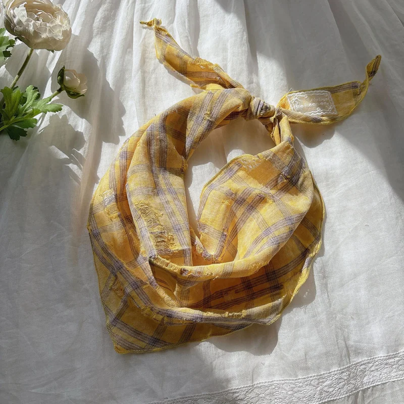 

Женский шарф из рами с кисточками и клетчатым узором, стильный и модный, подходит для путешествий, мягкий и приятный на ощупь.