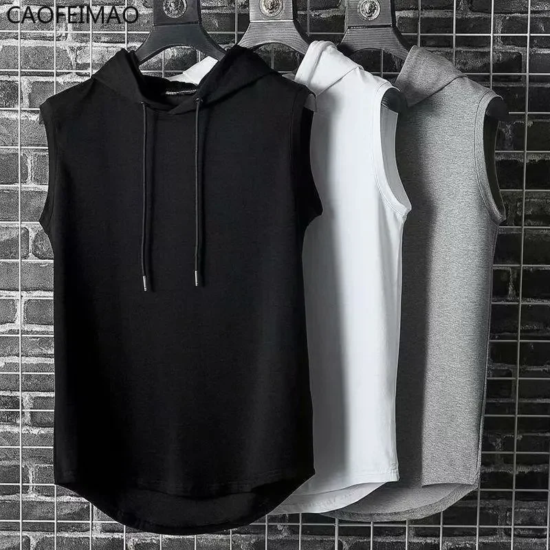 Sommer Männer Kleidung Tank Tops Sweatshirt Ärmellose Tops Hoodie Weste Workout Fitness Herren T Shirt Workout Hip Hop Weste