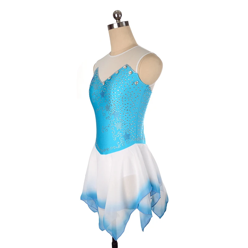 Figure Skating Dress Girl Long Sleeve Dress Woman Dance Costume Sexy Skating Dress view 2