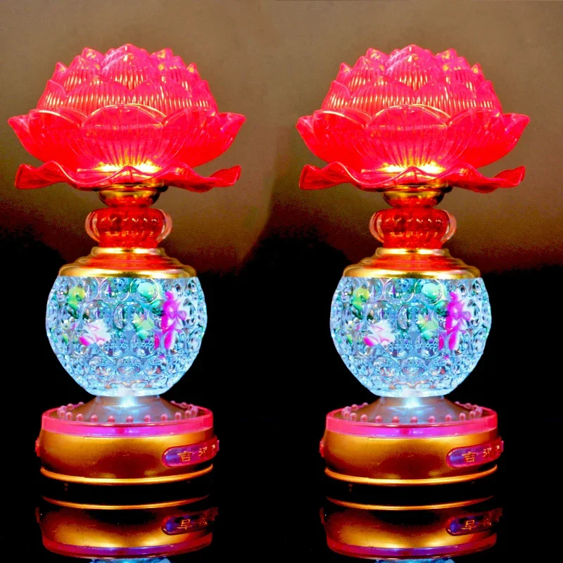 

2pcs Simulated Candle Holder Pray for Auspiciousness Household Sacrificial Supplies Entrance Decorations Temple Decoration