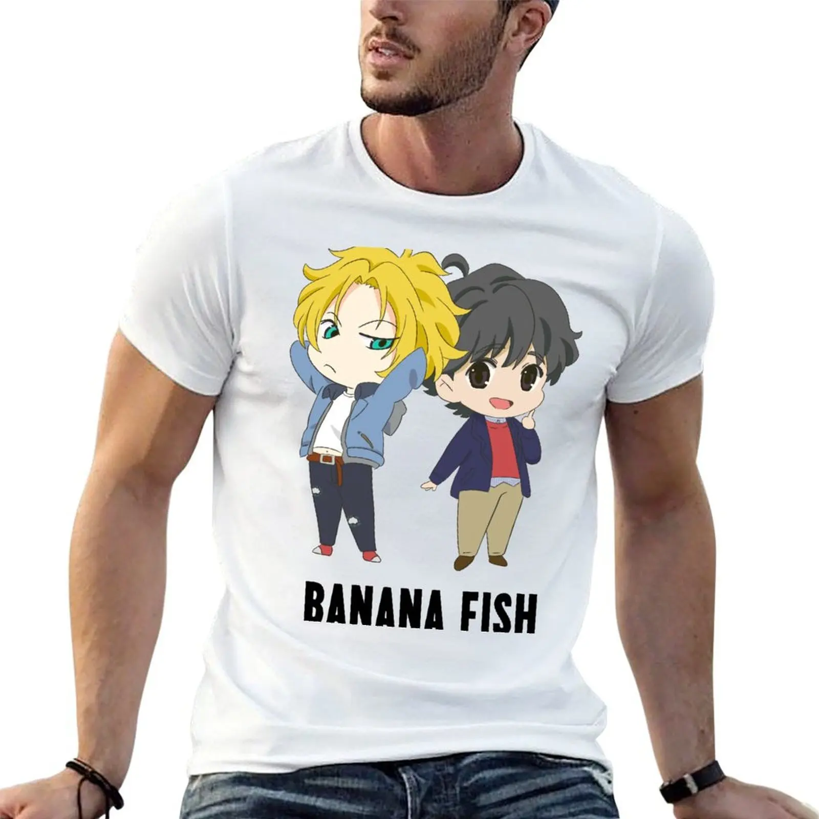 Banana fish T-Shirt funny t shirts cotton t shirts for man graphic funny man t shirt heavy cotton T-shirt