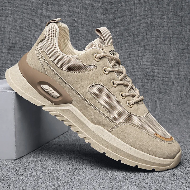 Nieuwe Heren Sneakers Schoenen Eenvoudige Sfeervolle Effen Kleur Veterschoenen Casual Heren Outdoor Sportschoenen Mode Oversized Heren Casual Schoenen