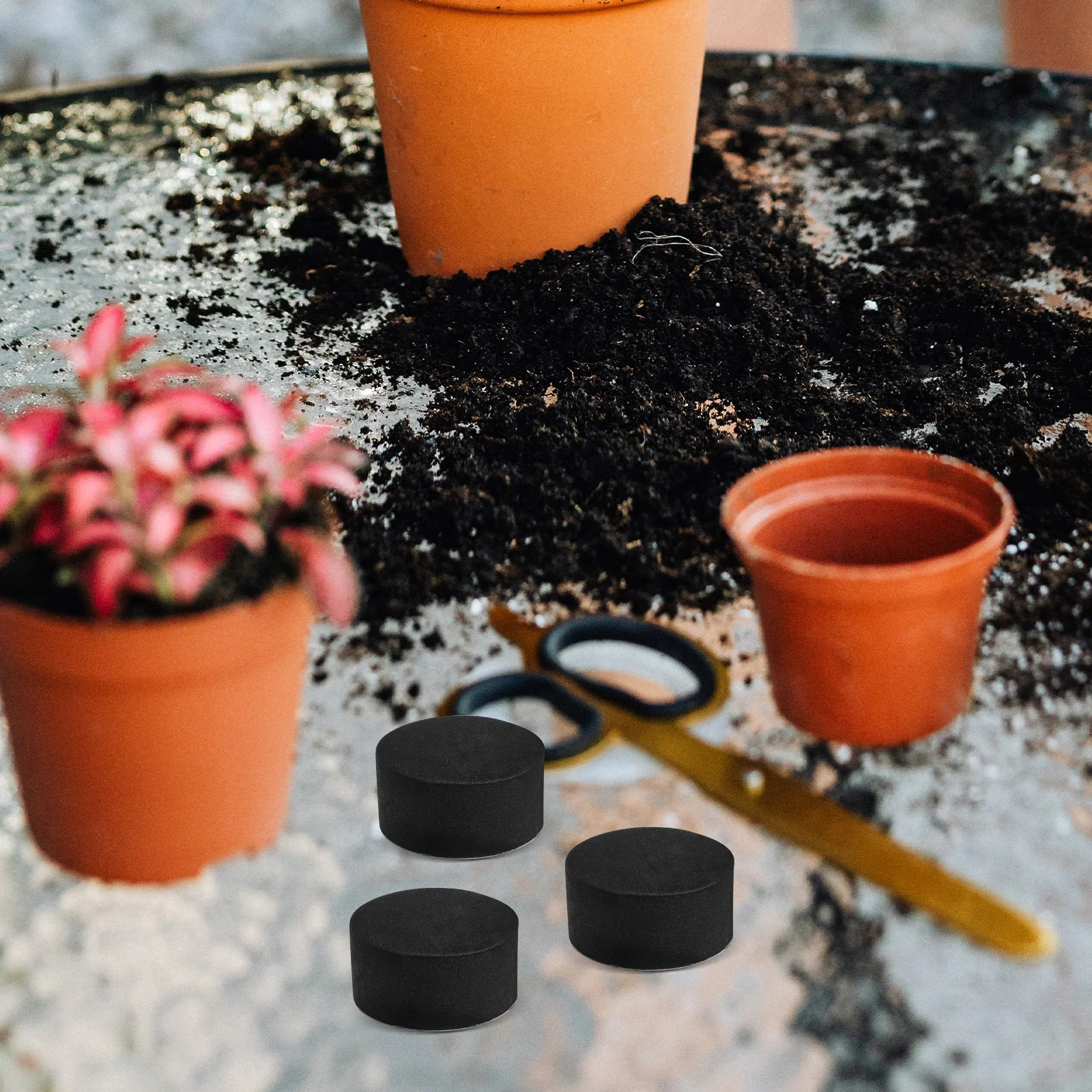

100pcs Round Flower Pot Feet Risers Adhesive Plants Tea Tray Nonskid Pads Durable Garden Accessories Invisible Planter