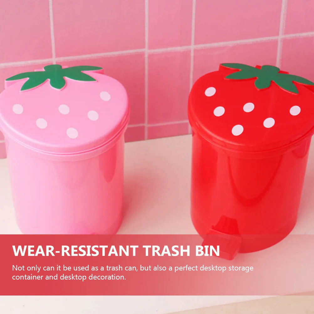 

2pcs Heart Shape Trash Can Desktop Garbage Cans Wear-Resistant Home Supply Household Trash Bucket Office Accessory Storage