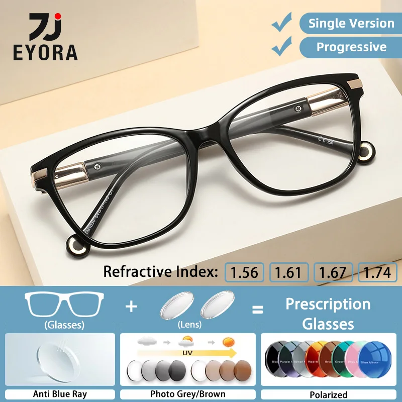 

EYORA Ultralight Versatile Square Reading Glasses Myopia Eyewear Hyperopia Anti Blue Ray Progressive Photochromic Eyewear Lens