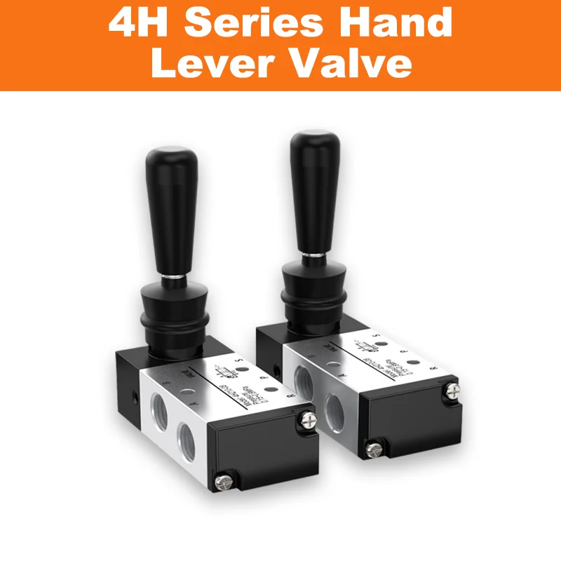 4H Series Pneumatic Hand Lever Valve 5/2 Way Manual Air Control Valve for Directional Control 4H210-08 4H310-10 4H410-15