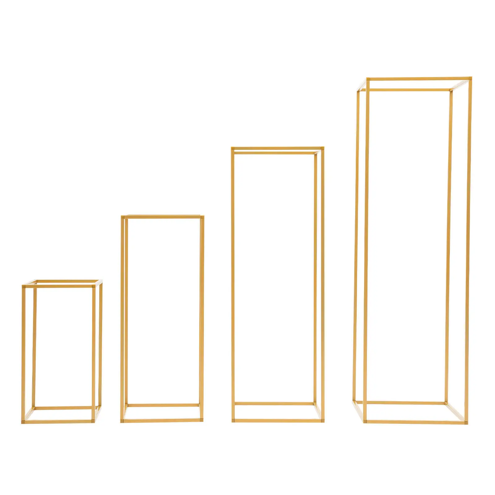 

4 Gold Rectangle Flower Stand Portable Flower Holder Fillet Display Shelf Easy to DIY Wedding Dining Living room Cafe