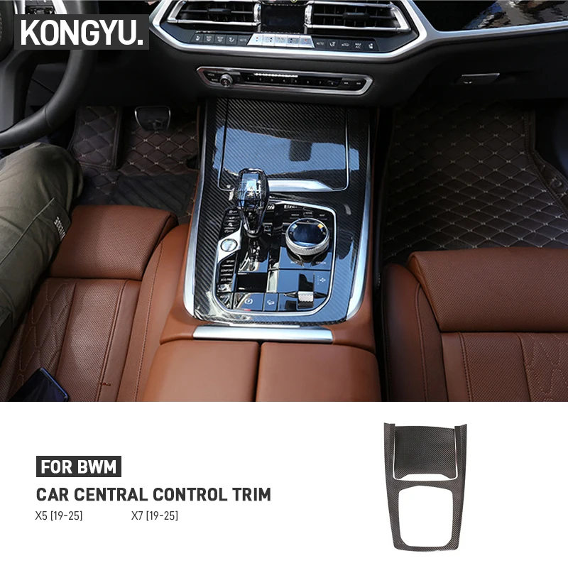 

For BMW X5 X7 G05 G07 2019-2025 Real Carbon Fiber Car Center Console Gear Shift Panel Trim Cover Decoration Sticker Accessories