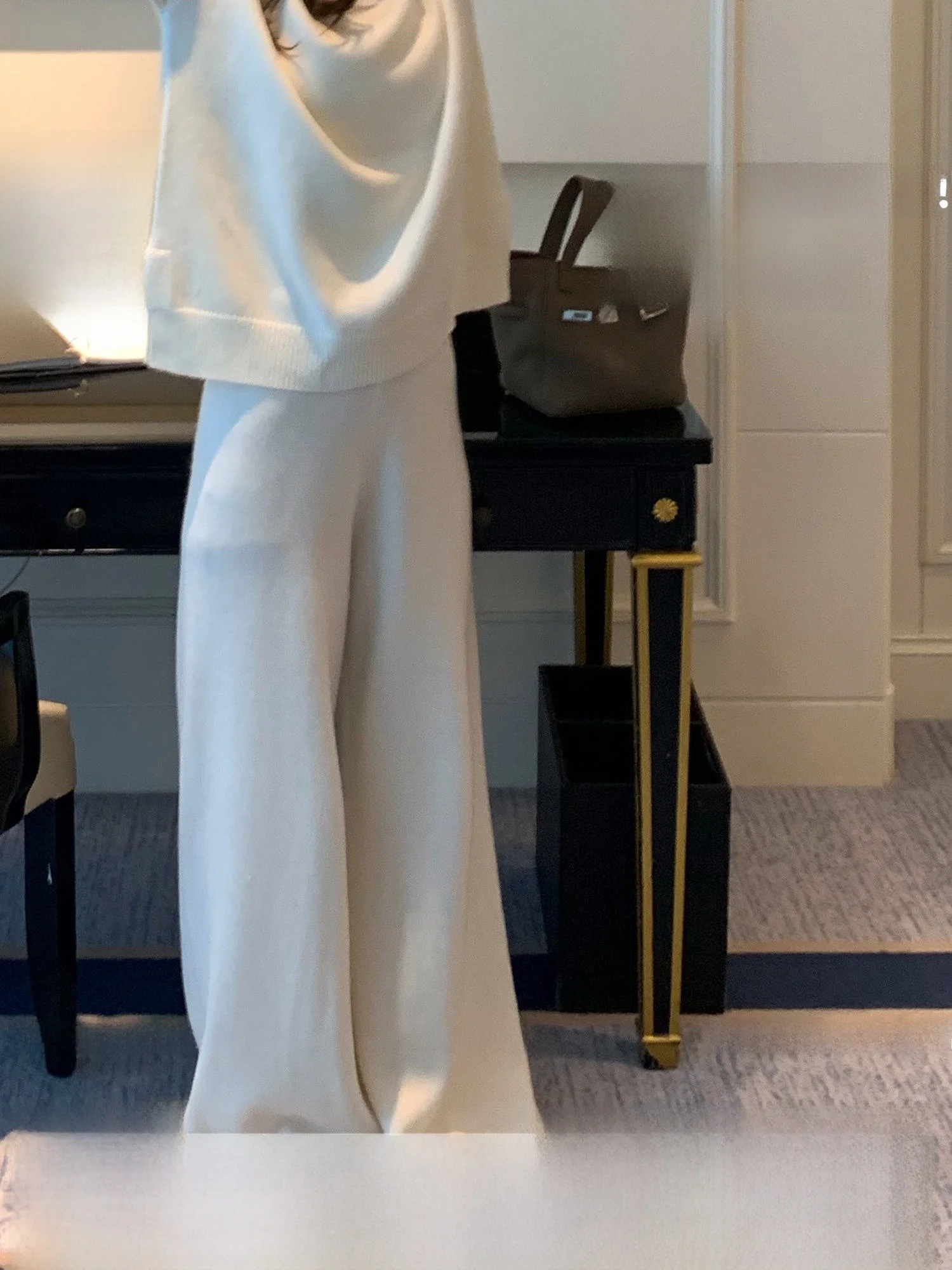 

HuaHua корейские утягивающие вязаные шерстяные брюки с высокой талией, повседневный комбинезон с прямыми штанинами для женщин, дышащий, удобный