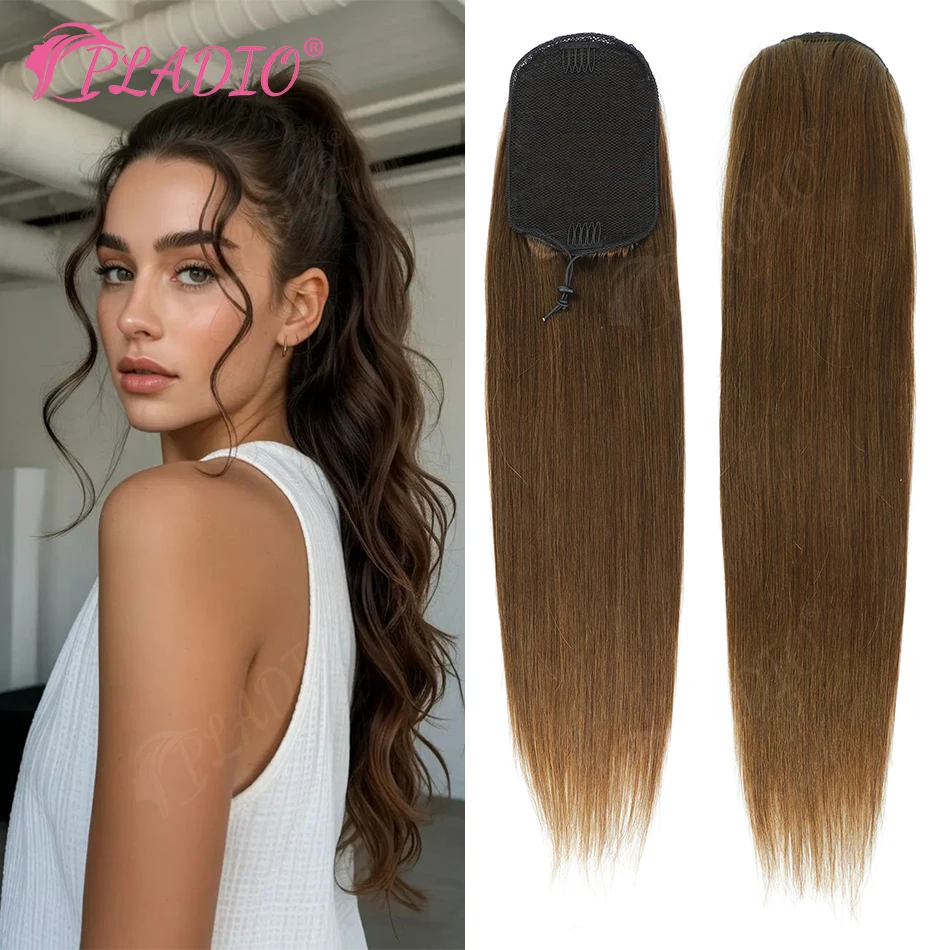 100-remy-brazilian-straight-human-hair-ponytail-drawstring-natural-color-clip-in-wrap-hairpiece-14-28-inch-customizable