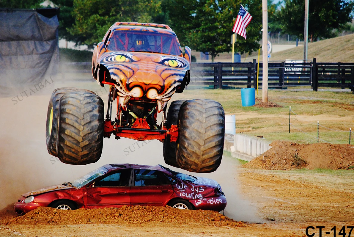 写真の背景,モンスター,トラック,レース,赤ちゃんの誕生日パーティーの背景,ビニール写真の装飾