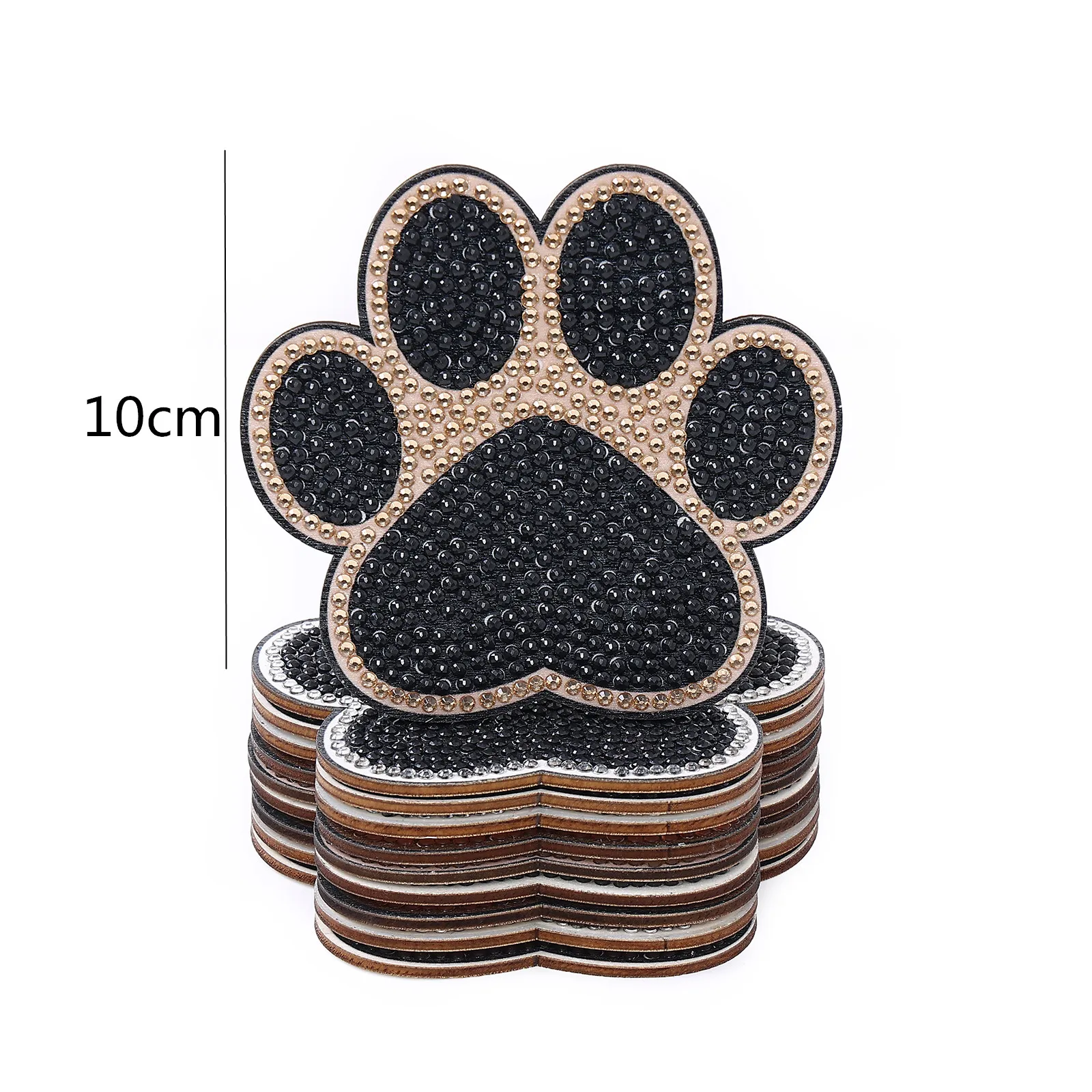 10 pz/set fai da te zampa di cane pittura diamante sottobicchieri zampa stampa diamante arte sottobicchieri con supporto antiscivolo tovaglietta per