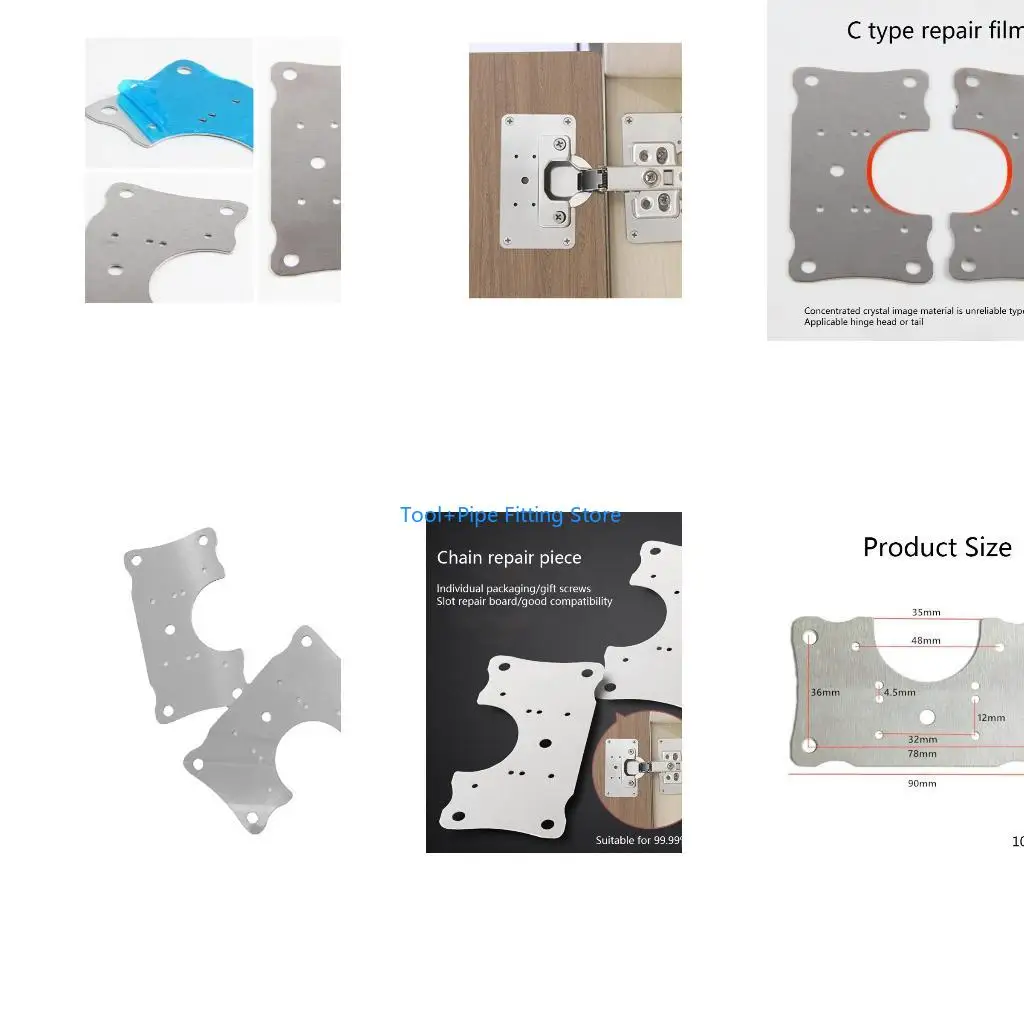 F92B Hinge Repair Plate Hinge Repair Bracket Cabinet Furniture Door Repair Hinge Tool