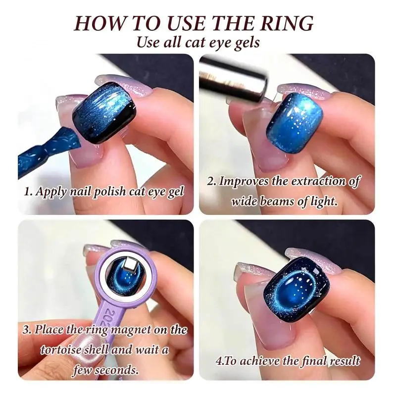 New Circular Cat Eye Nail Magnet With Handle Strong Nail Art Magnetic Gel Polish Guide Tool DIY Magnetic Nail Helper Manicure
