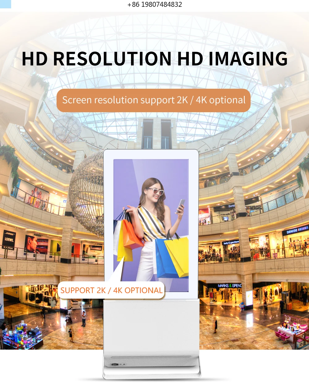 Signage and Digital Screens Totem Led Display Best Quality 43 Inch ultra Thin Cyrstal Lcd Advertising Screen