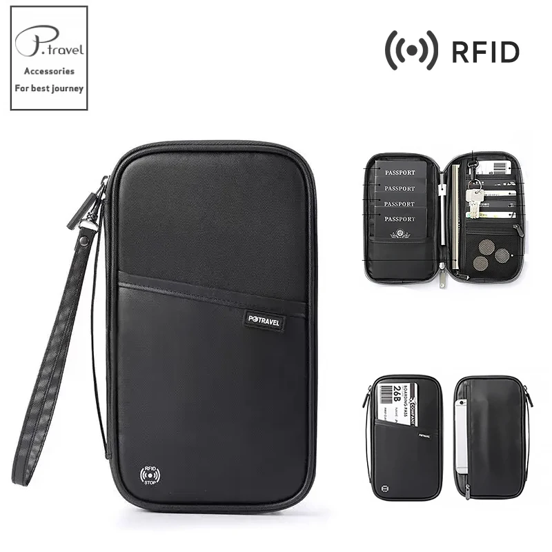 Travel Passport Wallet Holder RFID Blocking - Waterproof Travel Essentials Passport Wallet Cover Case Ticket Document Organizer