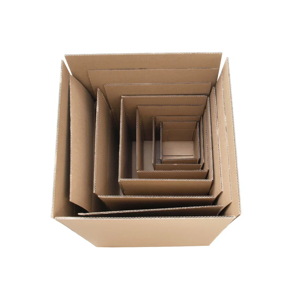 10Pcs Square Corrugated Box Brown Shipping Paper Box Mailer Candles Perfume Packing Gift Box 3-Layer Thicken Cardboard Carton