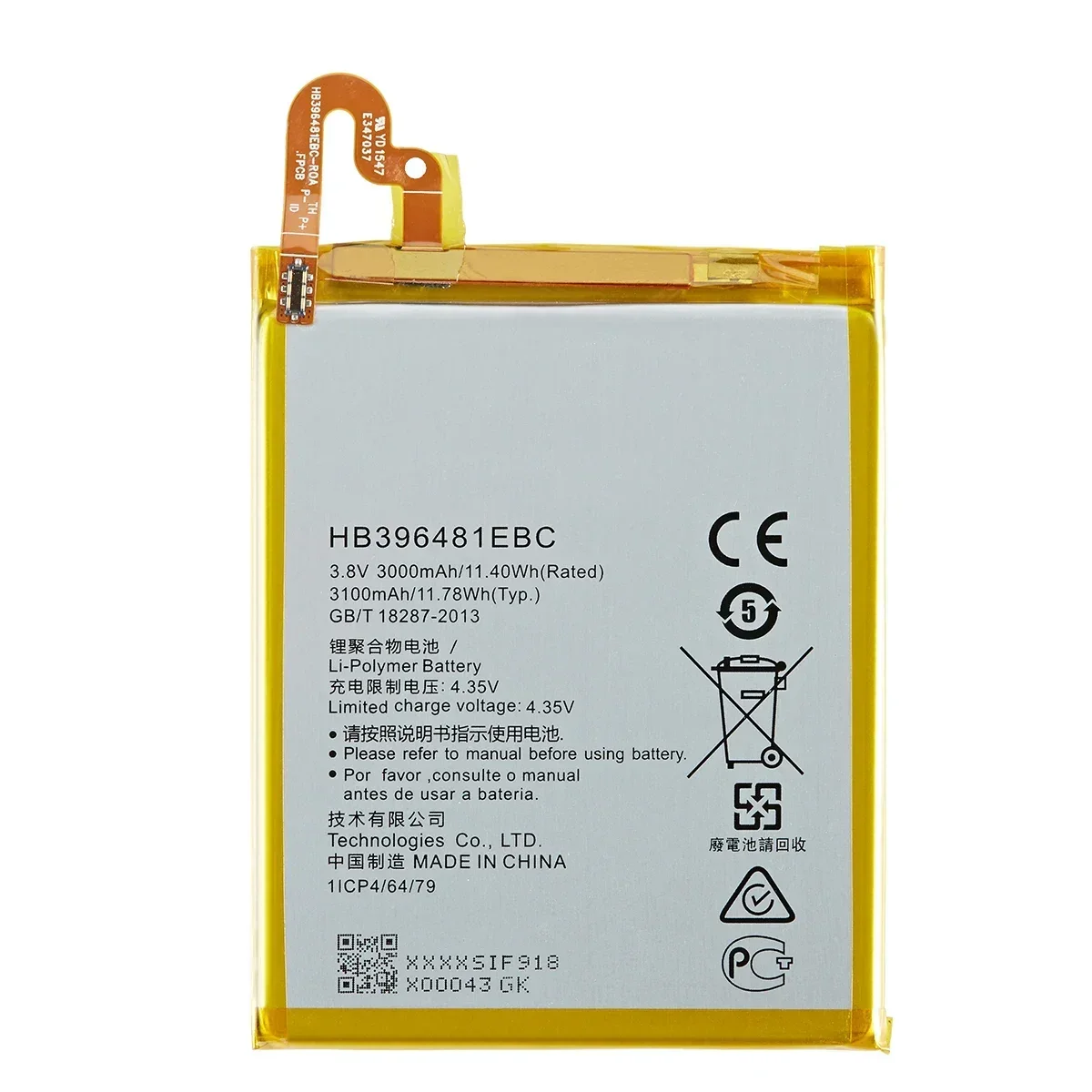 100% Orginal HB396481EBC Battery For Huawei ASCEND G7 PLUS HONOR 5X 5A G8 G8X 5C 7C 7A 8 9 10 Lite Pour Smart 2019 Y5 C8816