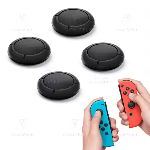 Joycon Joystick Replacement Cap for Switch/Switch Lite/Switch OLED Premium Thumb Grip Non-Slip Silicone Protective Cover - Black - Image 8