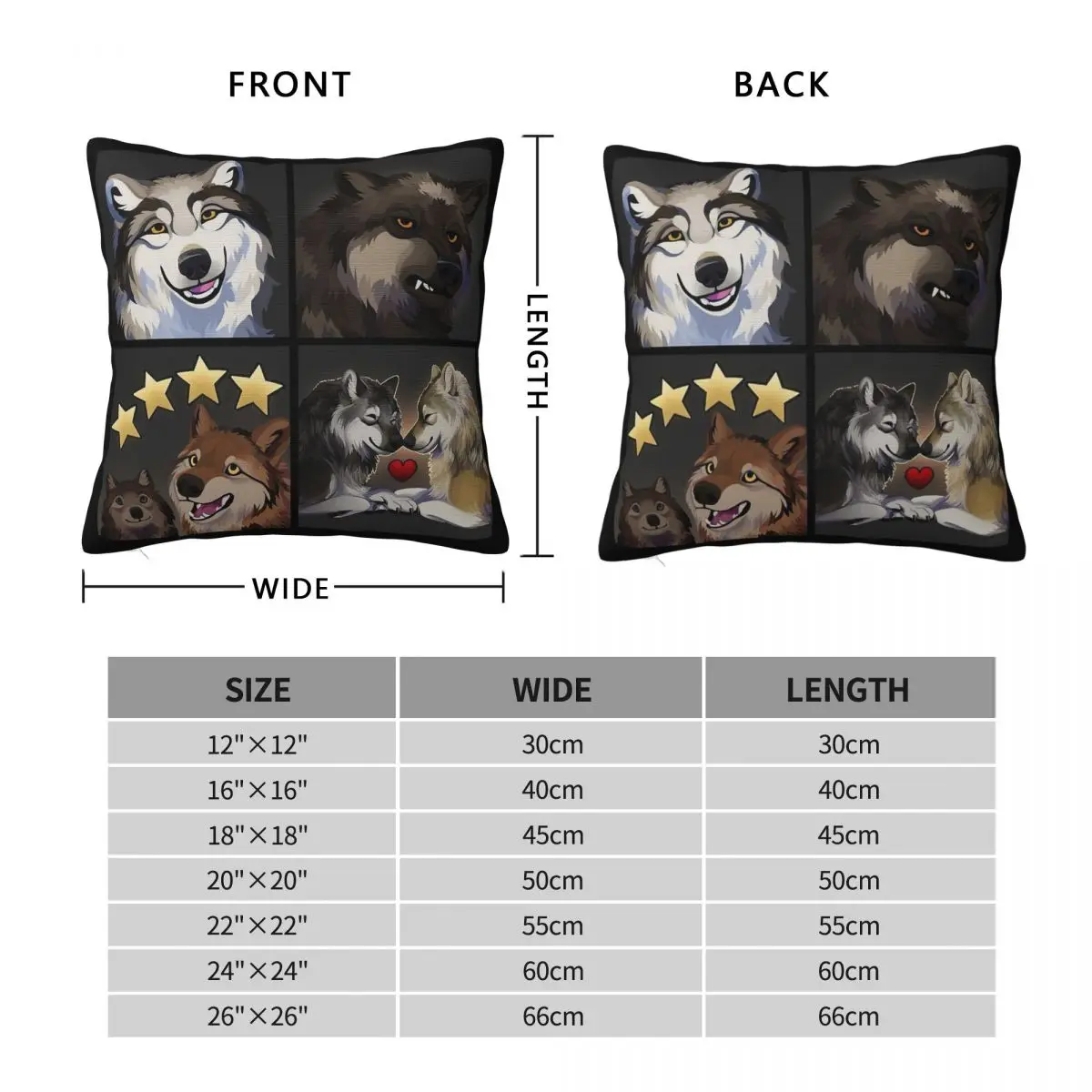 Wolf Quest Find A Mate Pillowcase Polyester Linen Velvet Creative Zip Decor Throw Pillow Case Home Cushion Cover