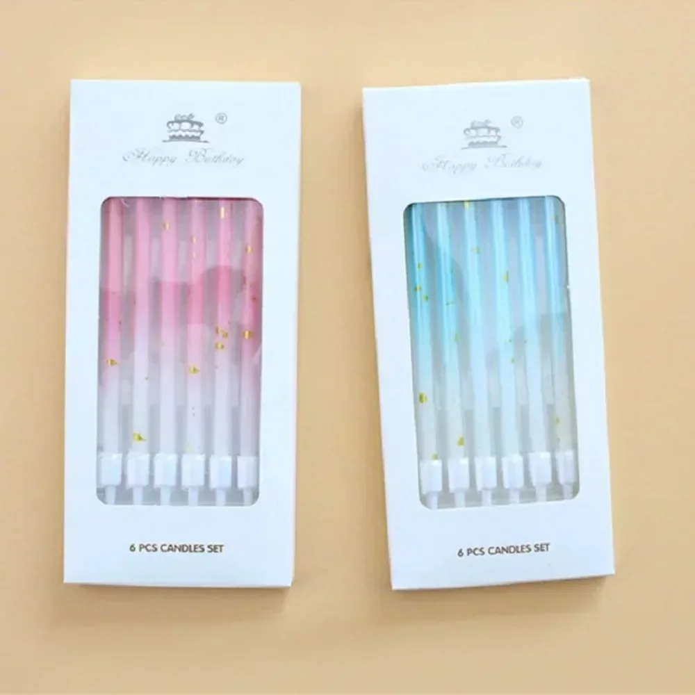 6 Pcs Long Colored Birthday Candles Stitch Sticks Funny Pink Candle Wedding Deco And Ritual Accessories Party Supplies Candles