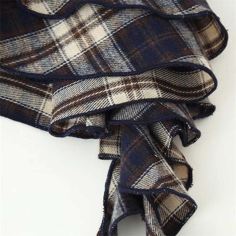 KEYANKETIAN 夏新作 レディース フリルエッジ レイヤード イレギュラーグリッド キャミソールベスト レディース ノースリーブ ショート スリムフィットトップ