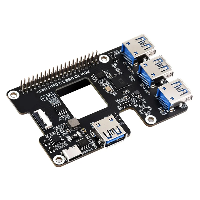 A29F-para Raspberry Pi 5 Pcie a USB 3,2 Gen1 HAT Pcie a USB HUB 4 puertos USB Plug And Play para Raspberry Pi 5