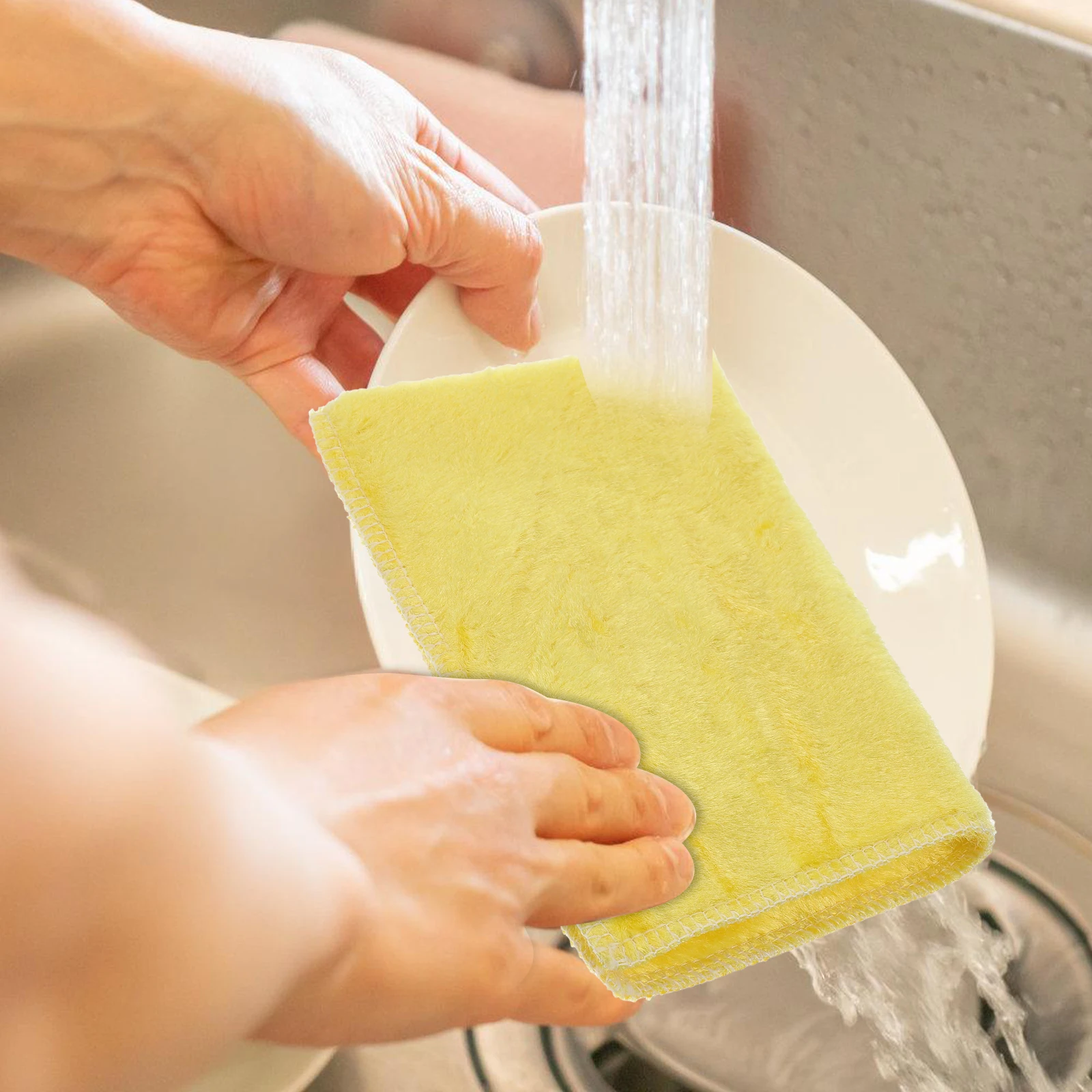 

Non-stick Oil Wood Fiber Kitchen Cloth 23x18cm Blue Scouring Pad Dish Cleaning Cloth Wash Dishes Scrubber No Scratch