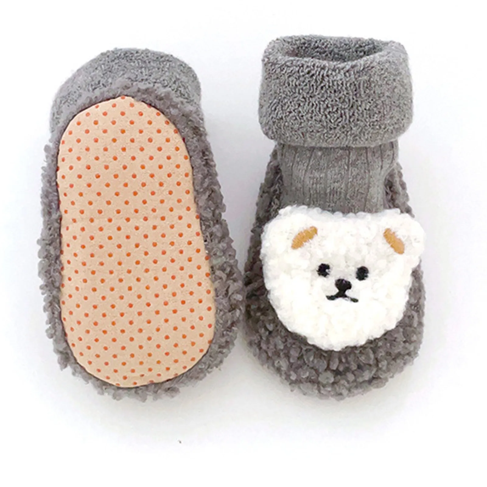 0-18Months Newborn Baby Bear Cotton Booties Winter Non-Slip Sole Toddler Boys Girls First Walkers Infant Warm Fleece Snow Boots