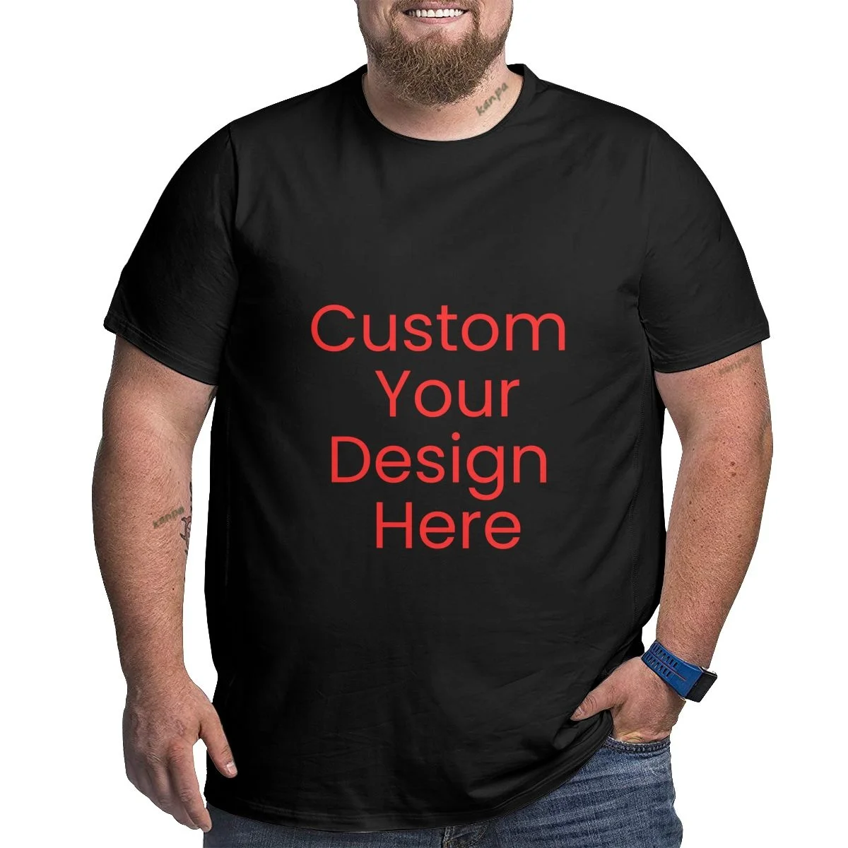 Customize Your Image Logo Text Photo Men's Plus Size T Shirts Oversized Cotton Graphic T-shirts Big and Tall Man Top Tees