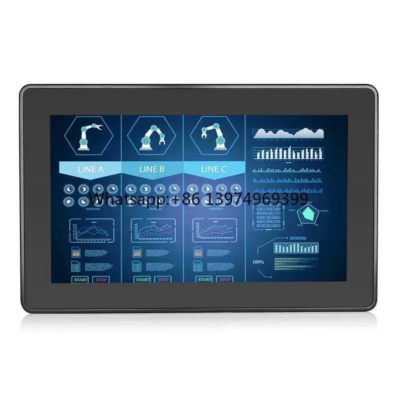 Industrial Open Frame Waterproof 13.3 15 17 19 21.5 23.8 Inch Capacitive Touch Screen Display Dustproof LCD Monitor DVI/USB