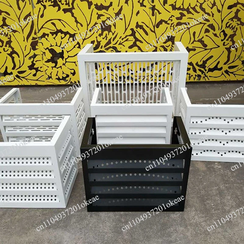 Street renovation air conditioner external machine protective cover Hollow punching external machine aluminum alloy louver air
