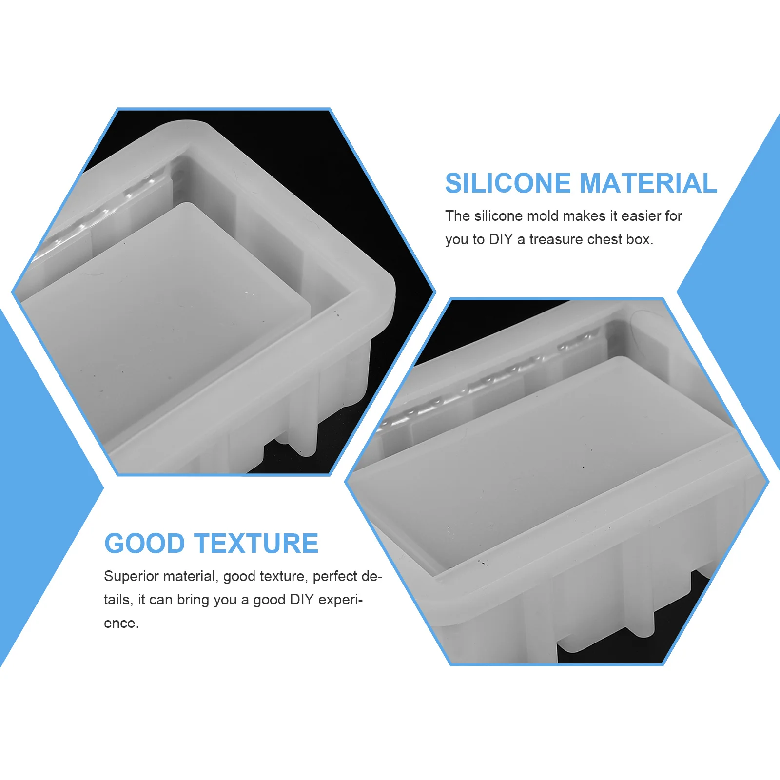 

1Set Treasure Chest Silicone Mold DIY Crafts Epoxy Casting Mold Box Making Flexible Non Stick Reusable DIY Silicone Molds