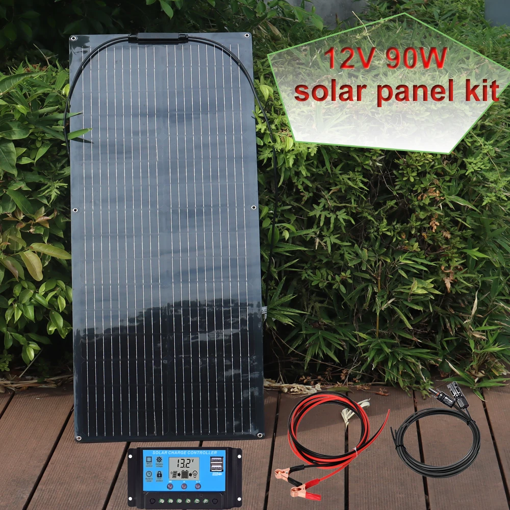 Flexibles Solarpanel 90W 18V Solarpanels 12V Batterie Wohnmobil, Yacht, Boot Outdoor Camping Ladegerät