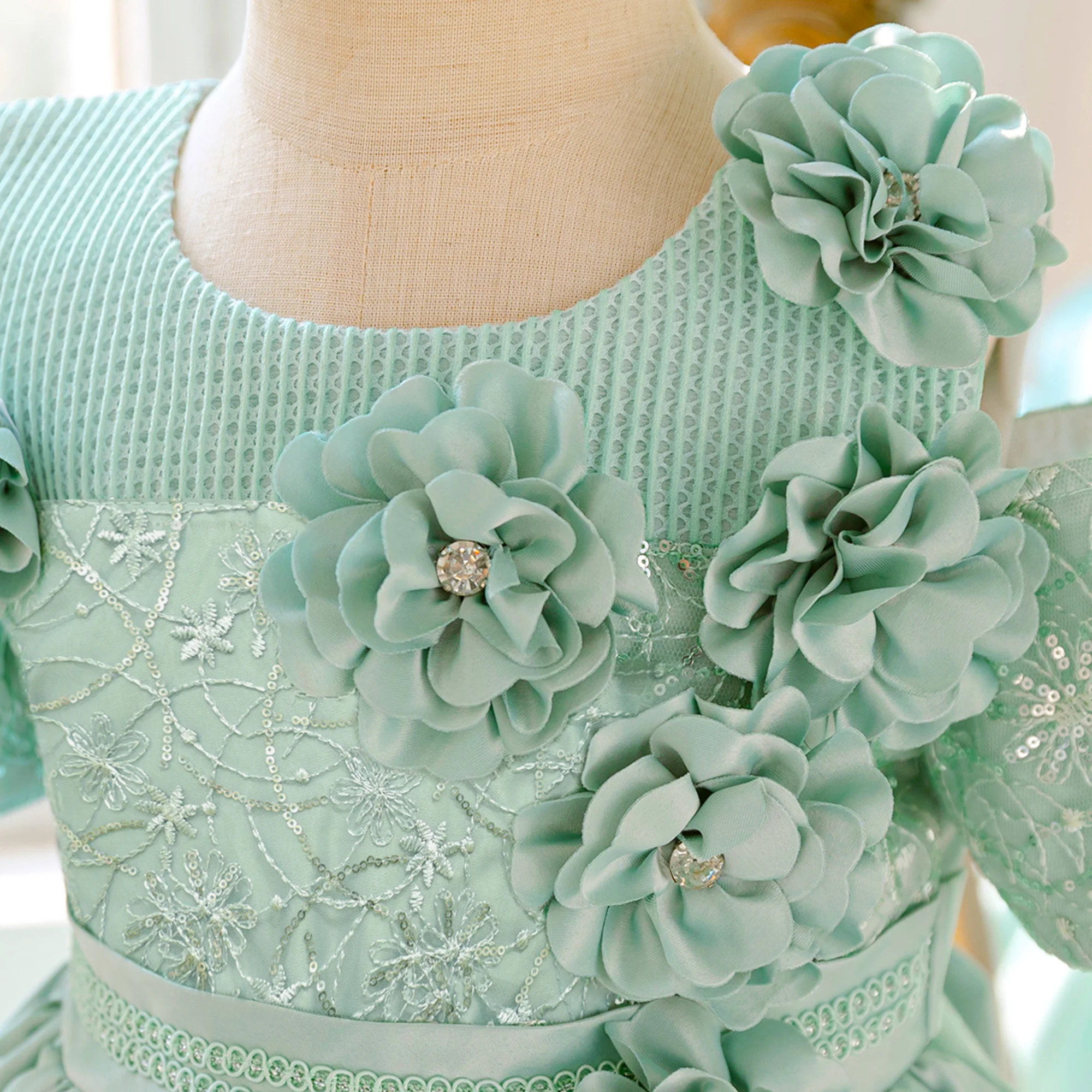 Summer Flower Party Girls Dress Elegant Wedding Bridesmaids Princess Prom Dresses for Girl Baptism Birthday Evening Kids Clothes view 5