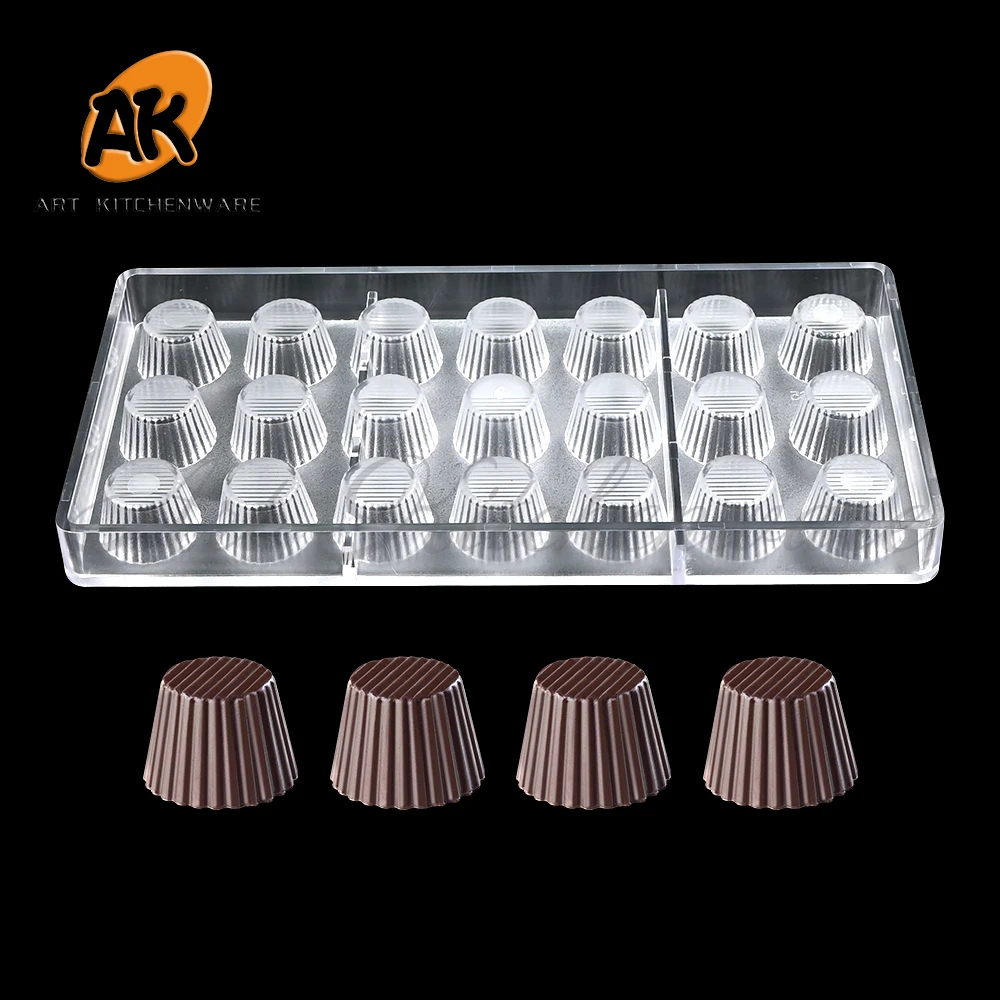 Cupcake Shape Chocolate Bar Molds Polycarbonate Bonbons Candy Mould Confectionery Pastry Cake Decorating Tools Kitchen Bakeware