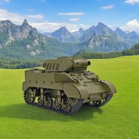 Coolbank 1:16 RC Tank US M8 Scott Remote Control Tank Model Vehicle Light Toys for Adult with Smoke Turret Rotation 360 Degrees