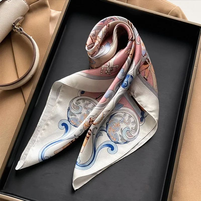 Women's Scarf 100% 53 Small Square Towel European and American Printed Literary Spring Summer Tied Headcloth Vacation