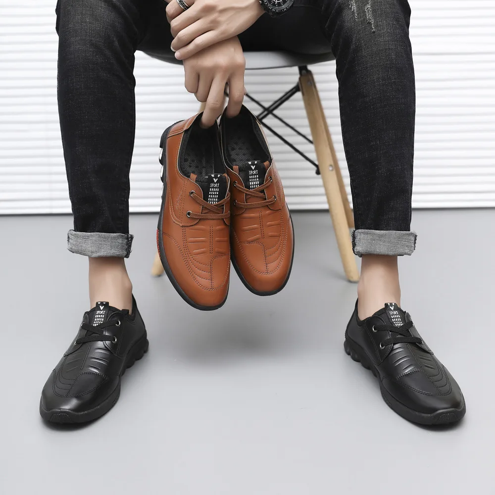 Leather Shoes Men's Leather Spring 2022 New Men's Business Casual Soft-Soled Non-Slip Breathable All-Match Footwear