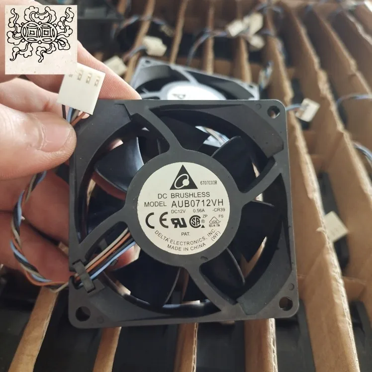 Ltsf لـ Delta Electronics AUB0712VH CR39 DC 12V 0.56A 70x70x25mm 4-Wire Server Cooling Fan7cm