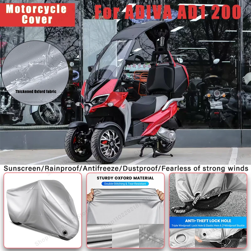 For ADIVA AD1 200 No Ear Motorcycle Cover - Outdoor Full Body Protection, Waterproof Dustproof Heat-Resistant Moto Accessories