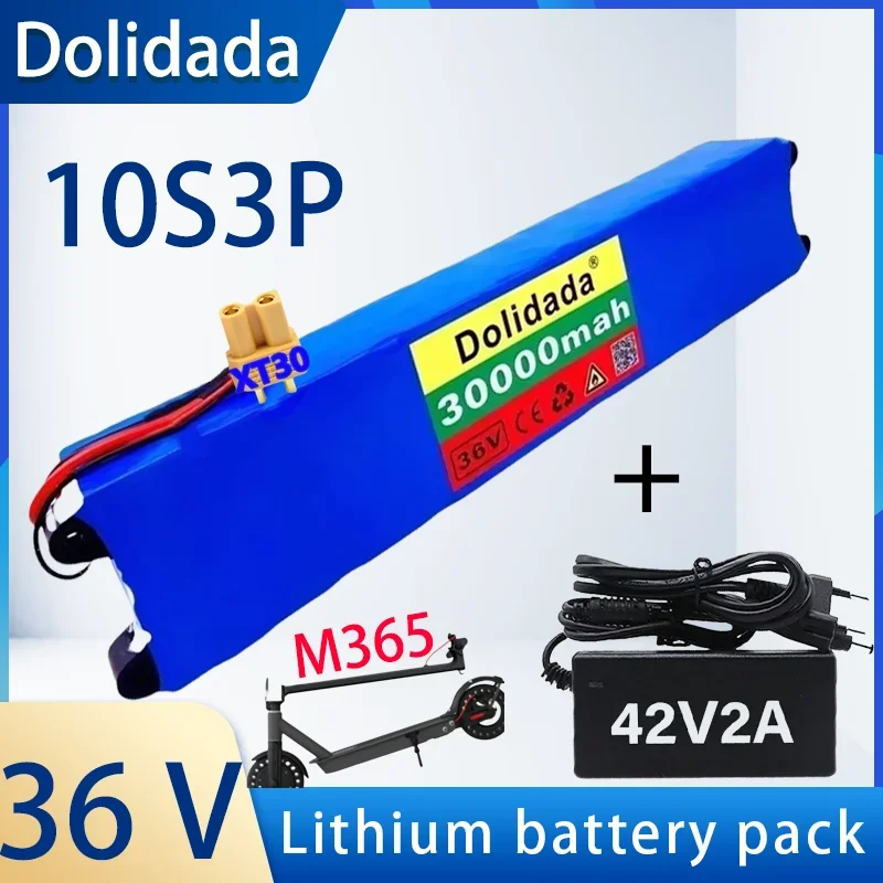 

Free delivery 100% new M365 original 36V 30Ah Kick scooter battery pack 36V 30000mAh electric scooter battery pack BMS board