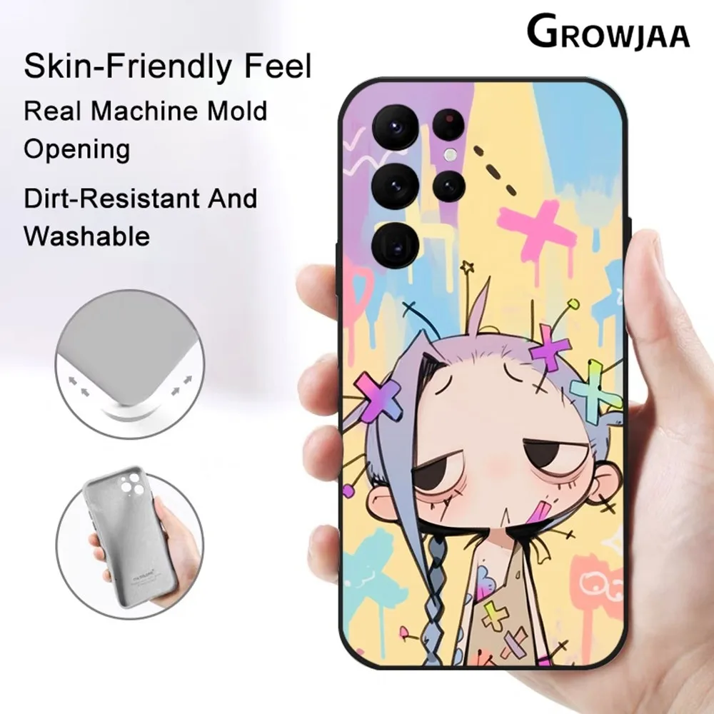 Hip hop J-Jinx Cute Art Cartoon Phone Case for Samsung Galaxy S24 Ultra S22 S23 Ultra S21 S20 5G Protective Silicone TPU Funda