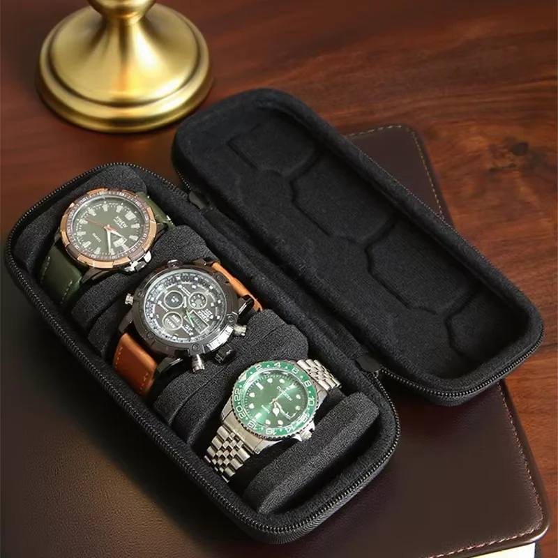 Travel Watch Box Organizer Portable Waterproof Watch Storage Box EVA Travel Watch Carrying Case Smart Watches Men & Women Gift image 3