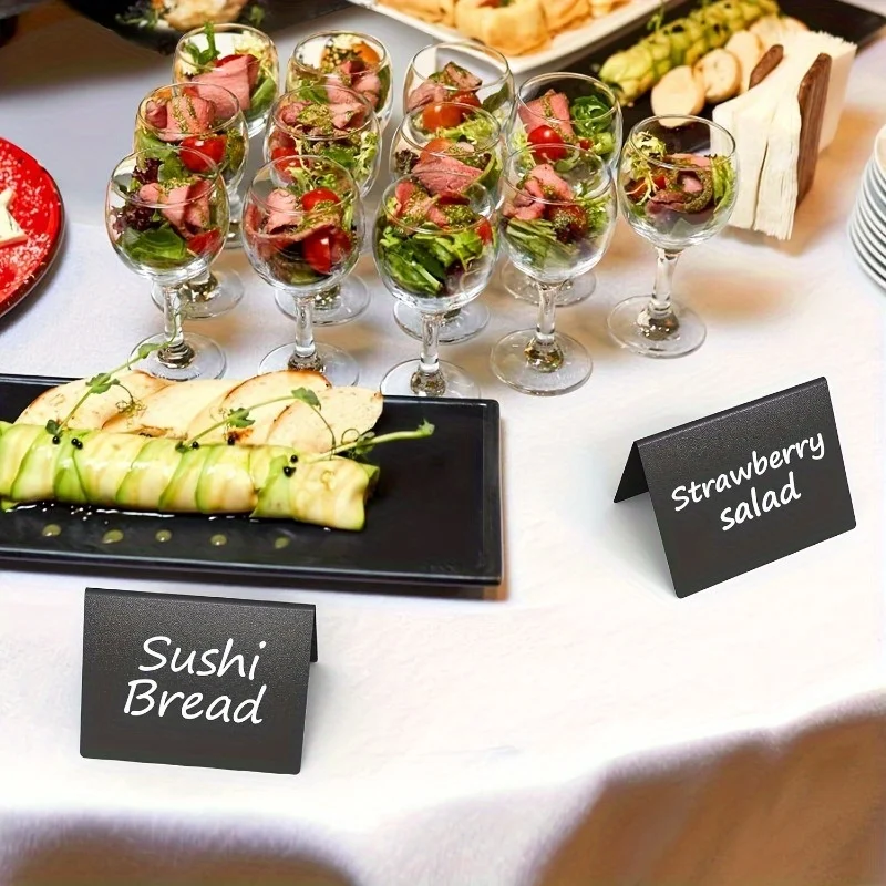 20 قطعة من لافتات السبورة الصغيرة، PVC متينة، سهلة الكتابة والمسح، مثالية لحفلات البوفيه وحفلات الزفاف ومناسبات المخابز